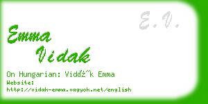 emma vidak business card